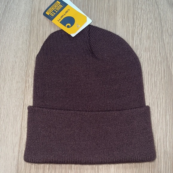 NWT+Carhartt Knit Cuffed Beanie+Deep Wine+New+Plumb+Dark Purple+Watch beanie - Picture 4 of 5